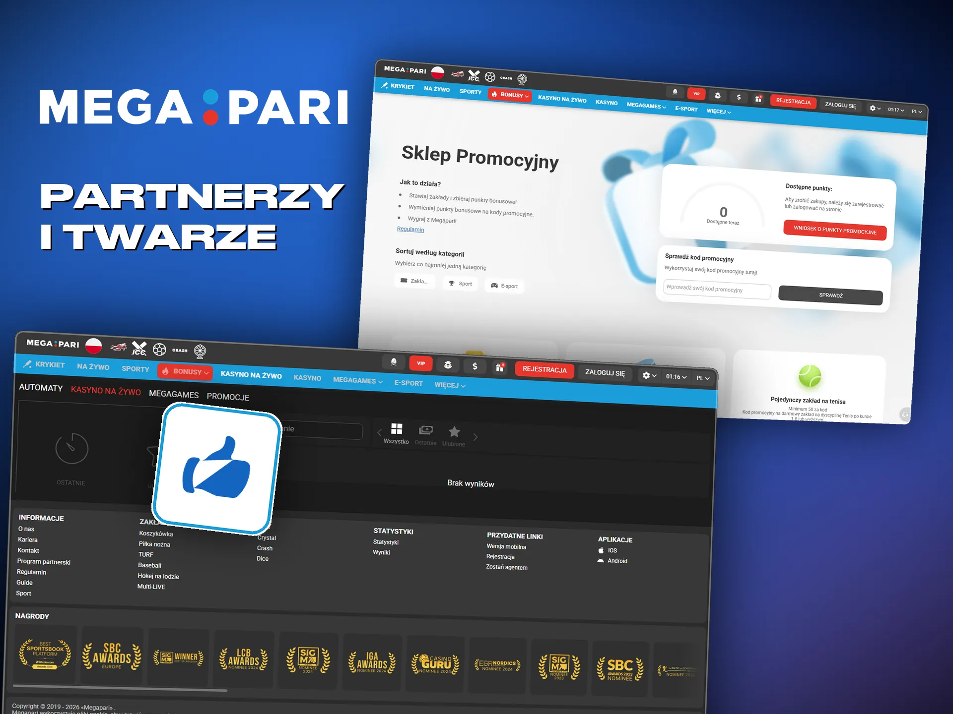 Twórcy internetowi pokazują funkcje i promocje Megapari