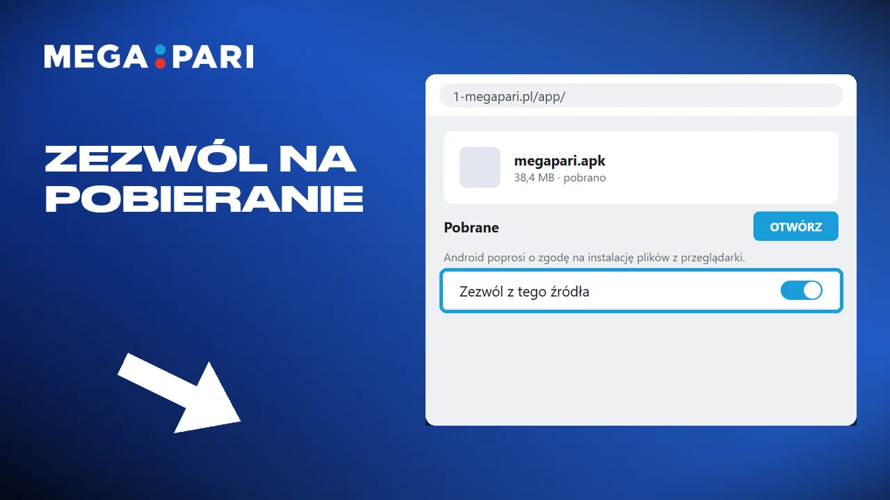 Kliknięcie pliku APK rozpoczyna pobieranie wersji na Androida