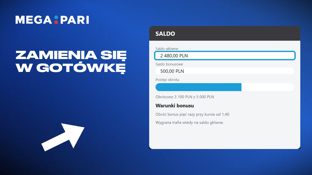 Po spełnieniu warunków bonus staje się zwykłym saldem