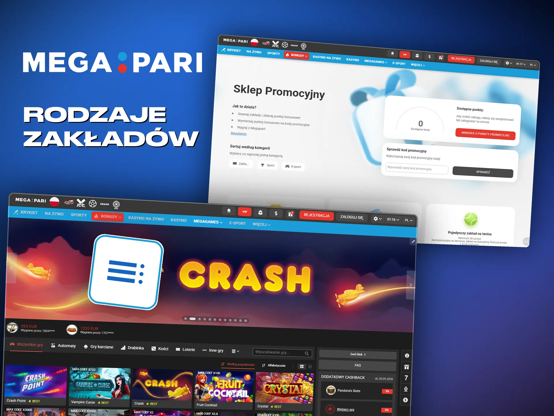 Przegląd rodzajów zakładów esportowych w Megapari