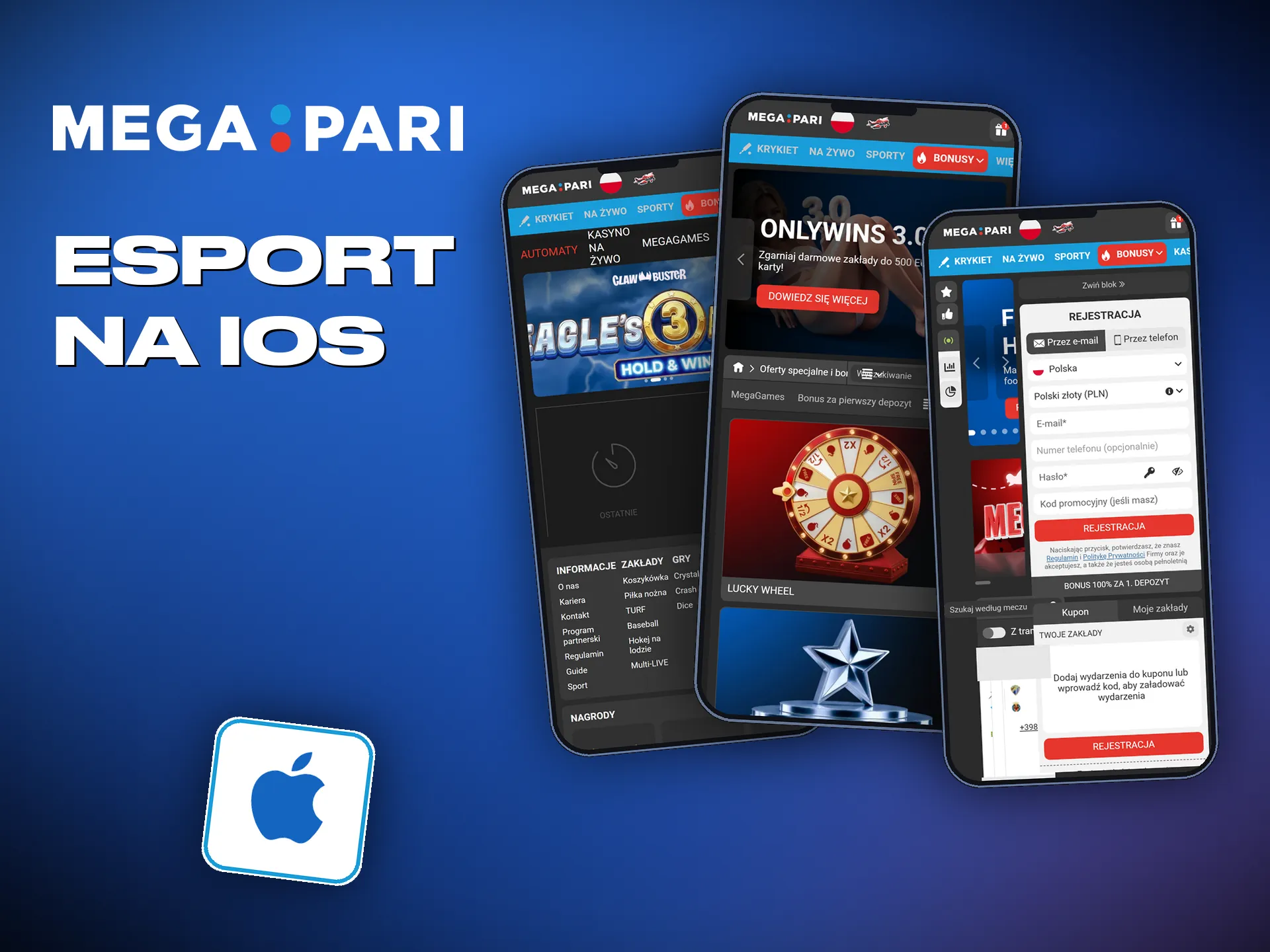 W systemie iOS Megapari działa z ekranu głównego jak aplikacja